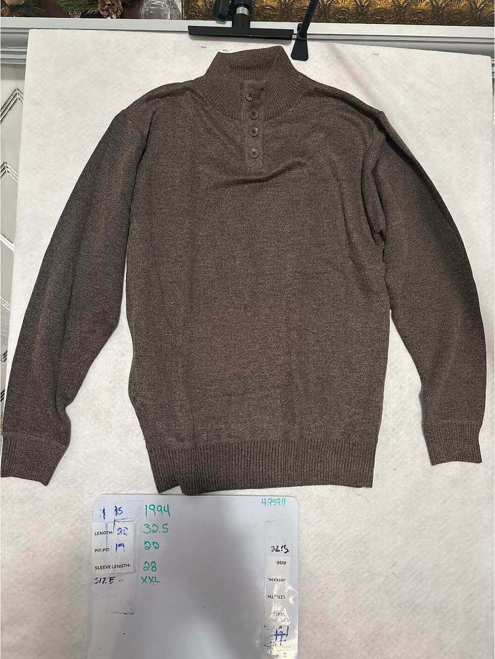 Billy London XXL Brown Button-Up Sweater